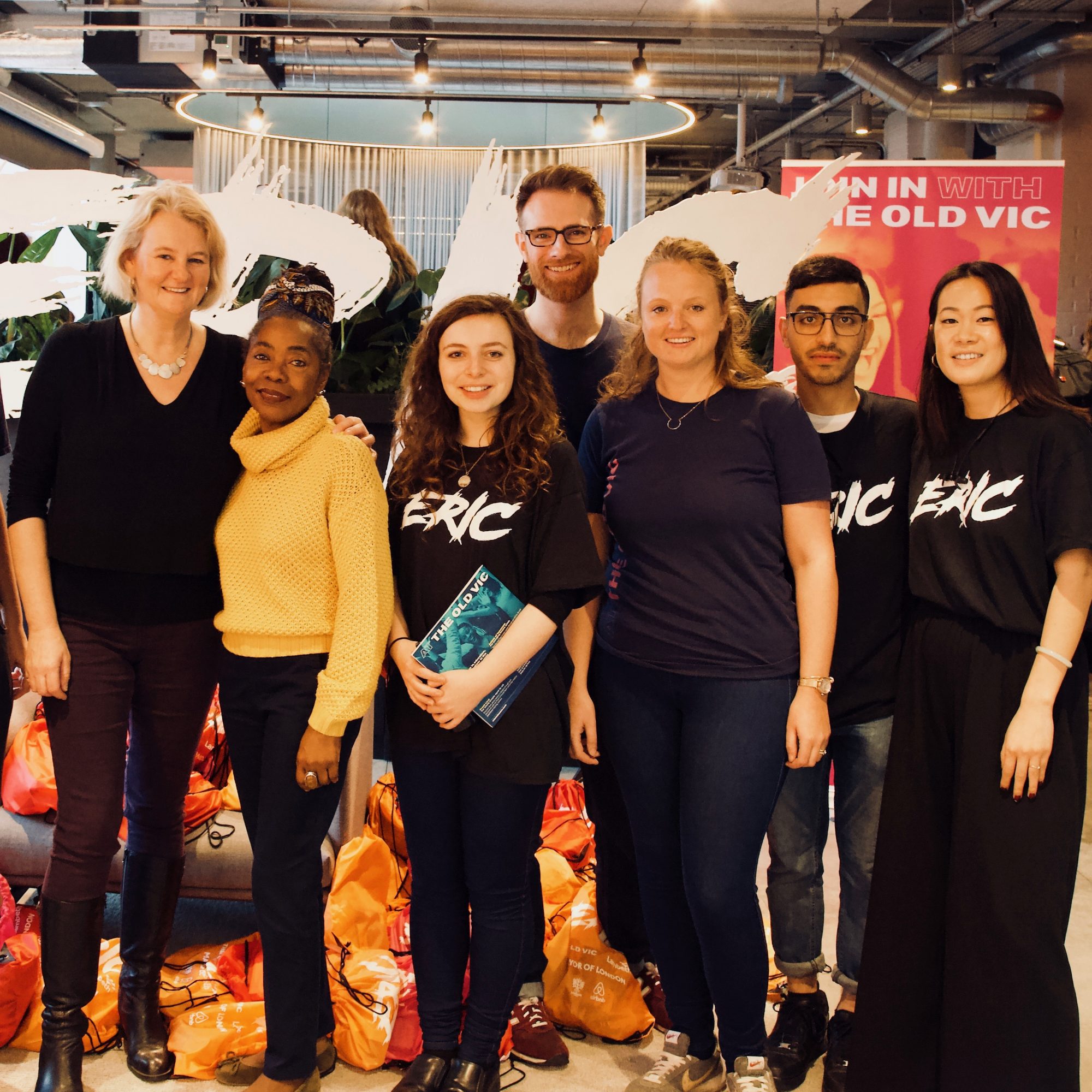 Group of people posing at careers event