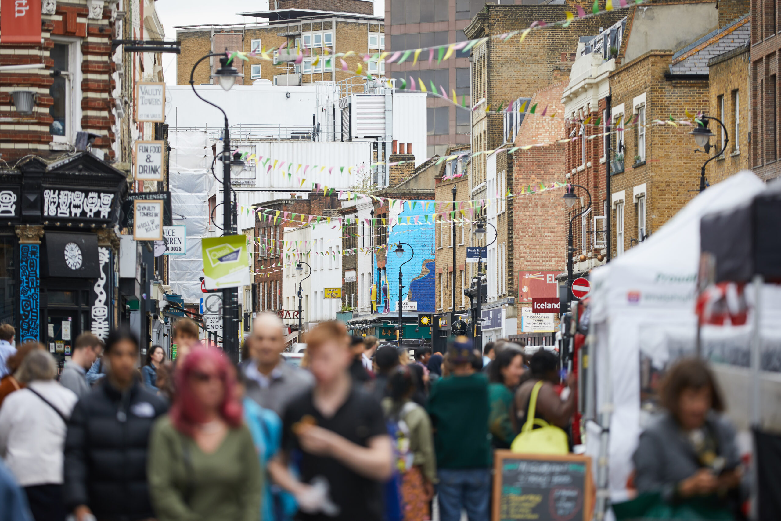 A busy, pedestrianised high street for the community